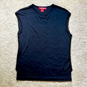 Shanghai Tang Silk sleeveless black shirt